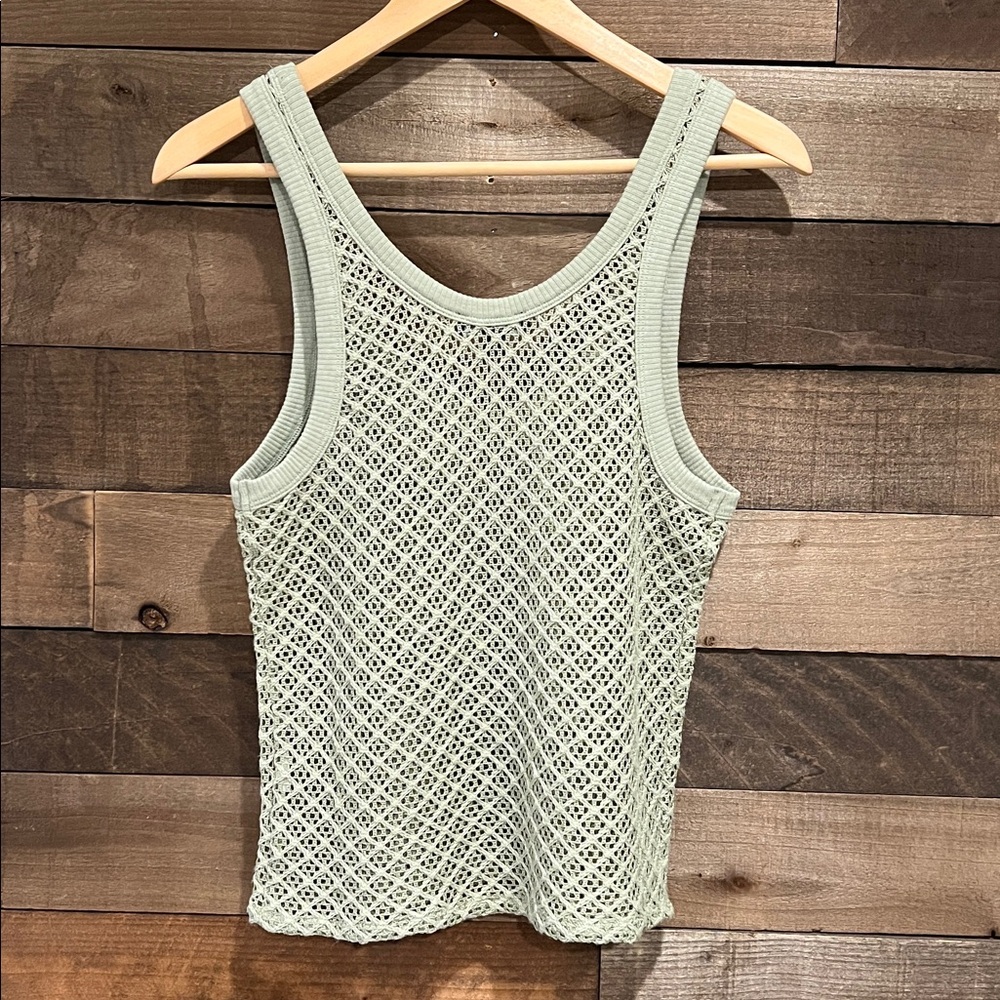 J. Crew Women's Crochet Tank Top in Sage Green - Picture 5 of 7